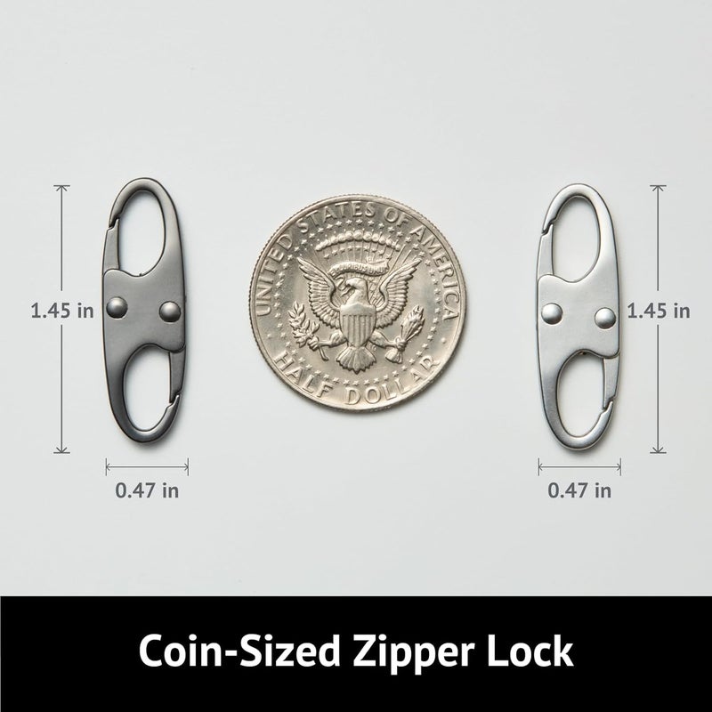 zelin Anti Theft Zipper Clips Double Opening Small Carabiner Clips, 8Pcs Elegant Zinc Alloy Zipper Pull Replacement for Travel, Commuting and Camping (Frost Silver) - Image 2